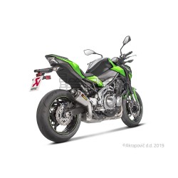 Silencieux AKRAPOVIC Slip-On Kawasaki Z 900 2017-2019 Coupelle Carbone