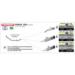 Ligne complète ARROW INDY RACE (coupelle carbone) Honda Forza 750 2021-2024