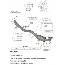 Collecteur sans catalyseur LEOVINCE Honda Forza 750 2021-2024