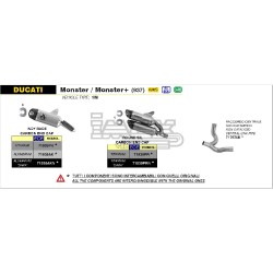 Silencieux ARROW Slip-on rond pour Ducati Monster 937 2021-...