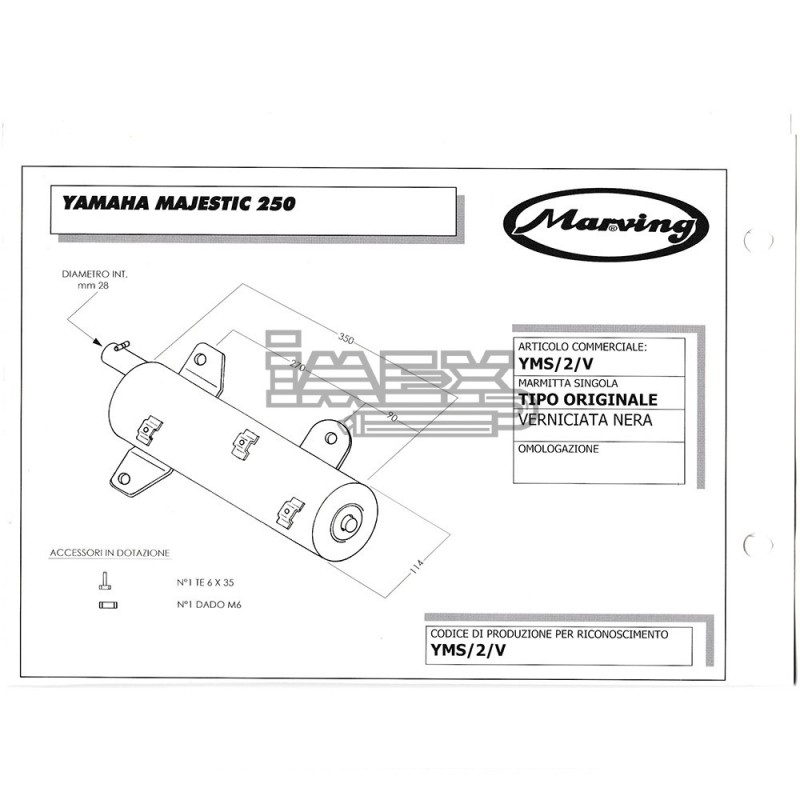 Ligne Complète MARVING Master Adapt.Yamaha MAJESTY 250 1996-2000 Ligne Complète MARVING Master Adapt.Yamaha MAJESTY 250 1996-2000