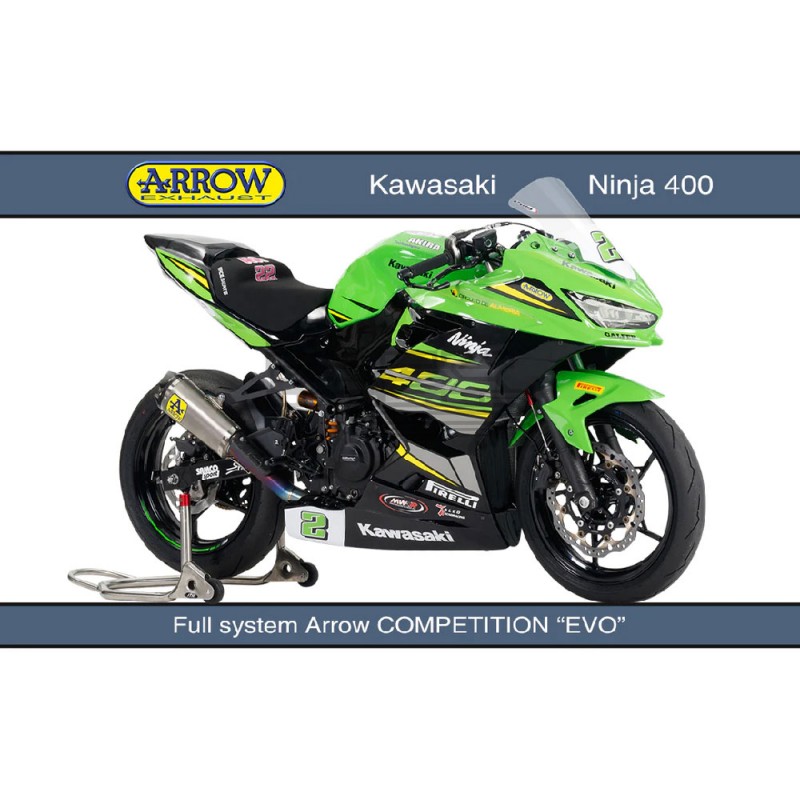Ligne Complète ARROW Works Compétition pour Kawasaki Ninja 400 et Z 400 2023-2024 Ligne Complète ARROW Works Compétition pour Kawasaki Ninja 400 et Z 400 2023-2024