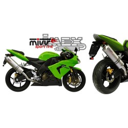Silencieux MIVV CLASSIC (ovale) KAWASAKI ZX 10R Ninja 2004-2005 position haute